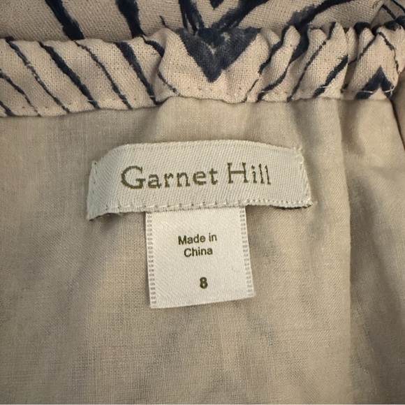 GARNET HILL Navy & Cream Halter Tie Midi Dress - Size 8 NWOT - Picture 7 of 10